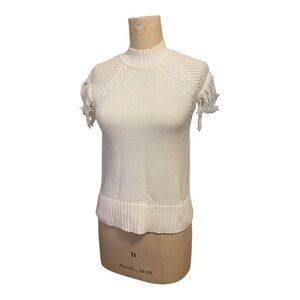 By Anthropologie XS Cream knit mock neck sweater